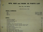 PARTS MANUAL - KF9, KG9, MARK 40