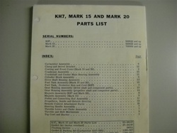 PARTS MANUAL - KH7, MARK 15, MARK 20