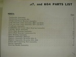 PARTS MANUAL - KE7, KF7, KG7, KG4