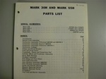 PARTS MANUAL - MARK 30H & MARK 55H