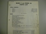 PARTS MANUAL - MARK 6, MARK 6A