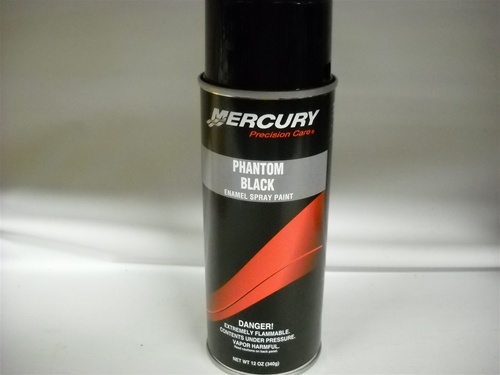 thumbnail image 2 of Mercury Marine Phantom Black Spray Paint – OEM 12oz Aerosol Can (6-Pack) 2 of 5
